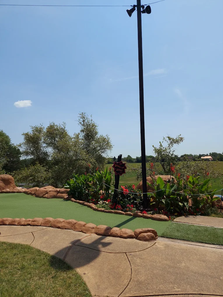 Flower-lined putting green